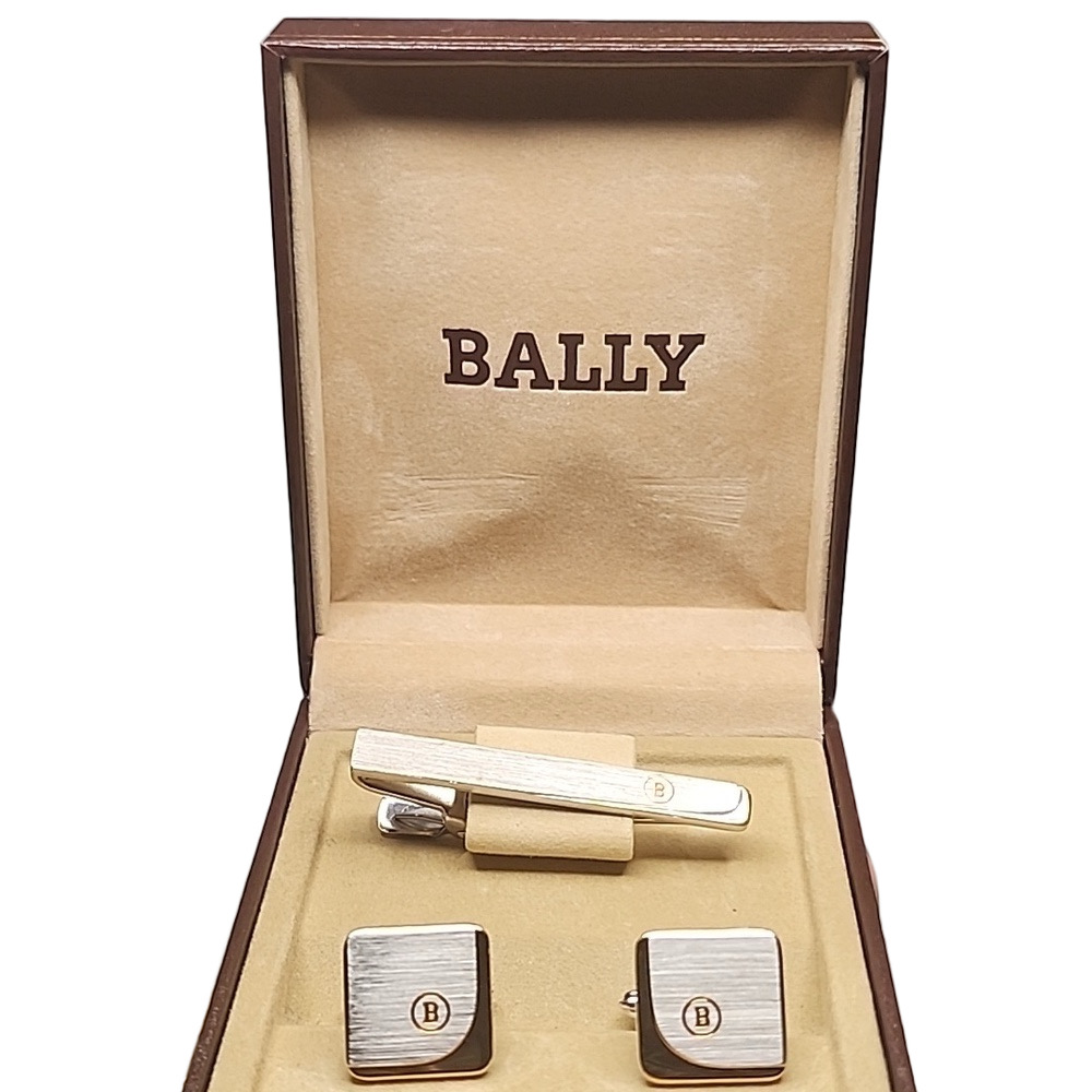 BALLY CUFFLINKS Set GOLD/SILVER TONE made in Germany